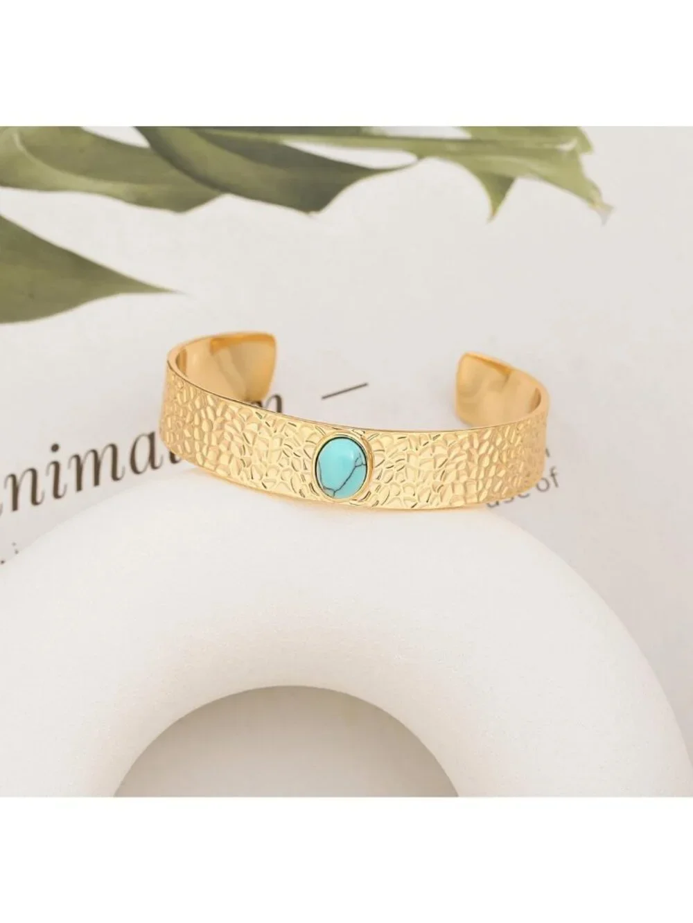 Dainty Gold Bar Bracelet - Simple Thin Cuff Bangle, 18K Gold Plated Minimalist